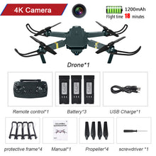 Load image into Gallery viewer, WIFI FPV Drone 4K With Camera Wide Angle HD 1080P Camera Hight Hold Mode Foldable Arm RC Quadcopter Drone Pro RTF Dron For Gift
