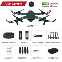 Load image into Gallery viewer, WIFI FPV Drone 4K With Camera Wide Angle HD 1080P Camera Hight Hold Mode Foldable Arm RC Quadcopter Drone Pro RTF Dron For Gift
