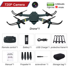 Load image into Gallery viewer, WIFI FPV Drone 4K With Camera Wide Angle HD 1080P Camera Hight Hold Mode Foldable Arm RC Quadcopter Drone Pro RTF Dron For Gift
